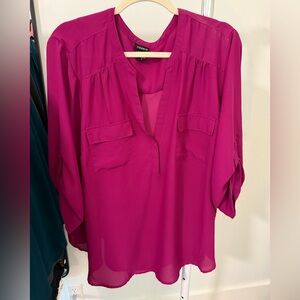 Torrid georgette Fuchsia Blouse size 3